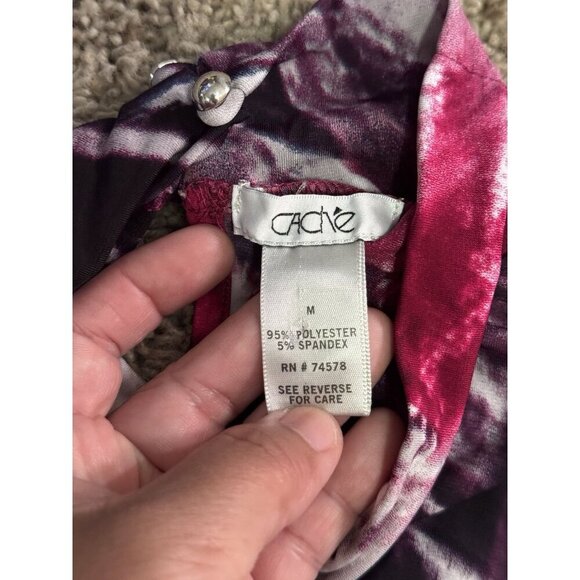 CACHE Turtle Neck Faux Wrap Long Sleeve Blouse Top Pink Y2k 90s Grunge MEDIUM - Picture 2 of 11